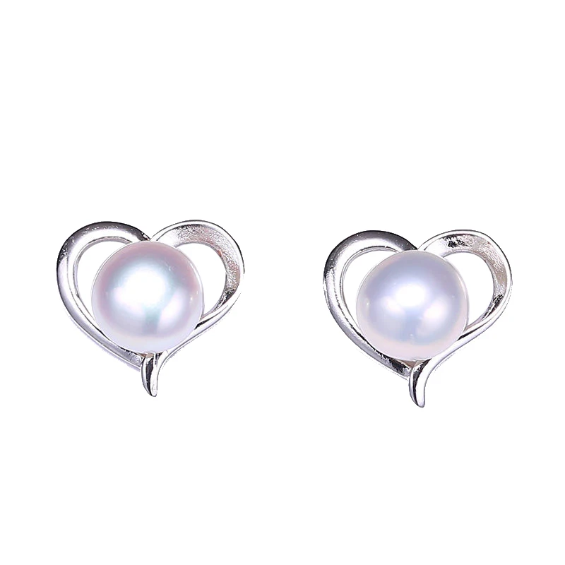 

DMCEFP012 6-7MM Pearl Earrings Heart Shape Pearl Studs Earrings For W