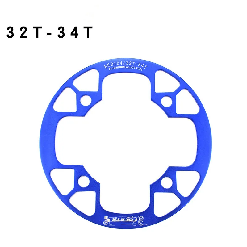 Защита для Кривошип горного велосипеда 104BCD 32~ 34T 36~ 38T 40~ 42T Защитная крышка для цепных колец, защита для велосипедных Шатунов, аксессуары для цепных колес - Цвет: Blue
