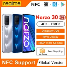Global Version realme narzo 30 5G NFC 4GB 128GB Dimensity 700 48MP Triple Camera 5000mAh 90Hz Display Mobile Phone