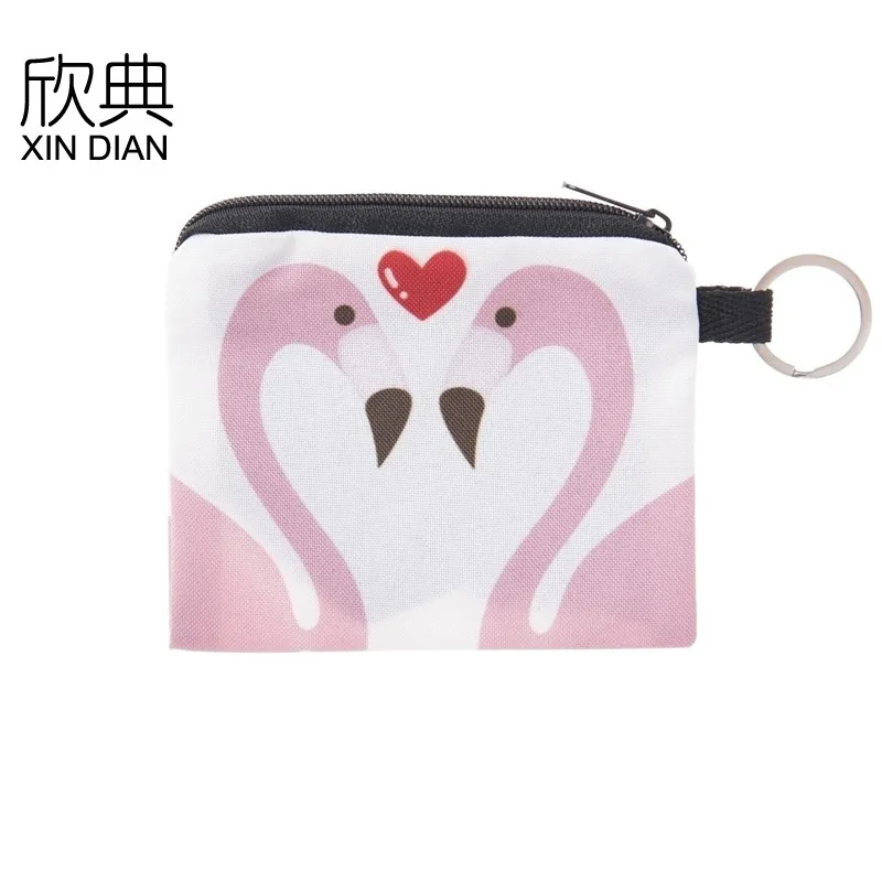 

2019 hit zero wallet 3 d digital printing flamingos zero purse multi-function key card bag coin bag