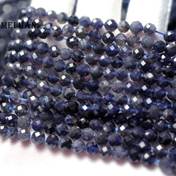 

Meihan Free shipping (1strand/set) natural 5.5mm iolite Faceted round loose beads for jewelry design making