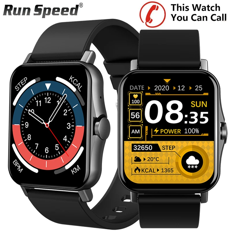 2021 Smart Watch Men Smartwatch Women 1.69 Inch Full Touch Receive/Make Call Heart Rate Monitor Body Temperature Measure Watch