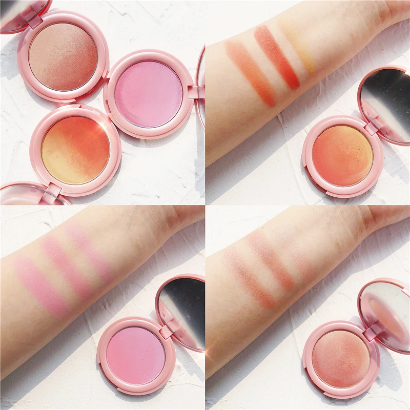 

Shimmer Face Blush Makeup Palette Matte Blusher Highlighter Powder Contour Cheek Rouge Easy to Wear Make Up Natural Mineral