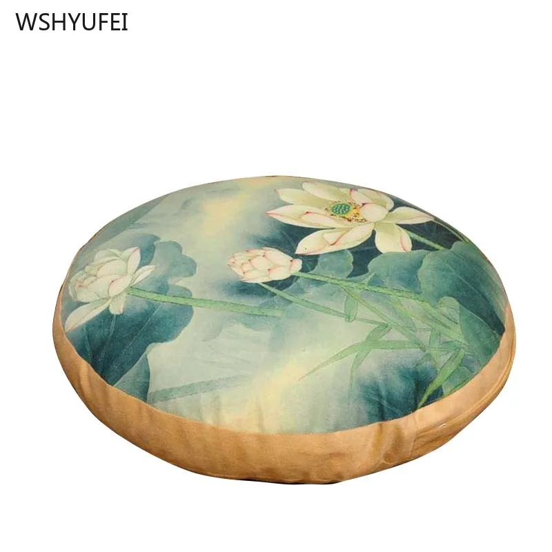 Китайский стиль цветок лотоса футон медитация pad утолщение Подушка для медитации для поклонения Будде pad круглый моющийся, напольный подушка