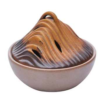 

Portable Ceramic Mountain Incense Burner Porcelain Metal Backflow Incense Cones Burner Small Cones Waterfall Decor Zen II50XXL