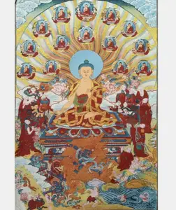 China archaize Tibetan Buddha embroidery Hanging Images crafts