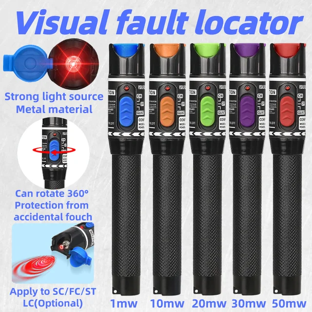 Comptyco – Stylo Laser Pour Testeur De Câbles De Fiber Optique Ftth,  1/10/20/30/50mw, Localisateur De Défauts Visuels Sc/fc/st, Interface De  2.5mm Vfl, Portée De 5 À 50km - Fibre Optique Équipement - AliExpress