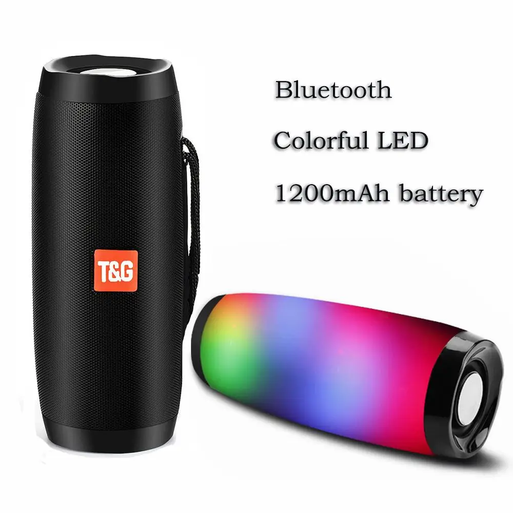 

Portable LED Speaker Waterproof Bluetooth Speaker Wireless Speakers Mini Column Box Loudspeaker FM TF USB For cellphone Computer