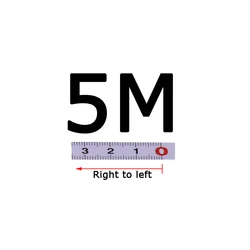 Adhesive Steel Tape Measure - Metric Scale, 1M-5M Length (5M Right to left)