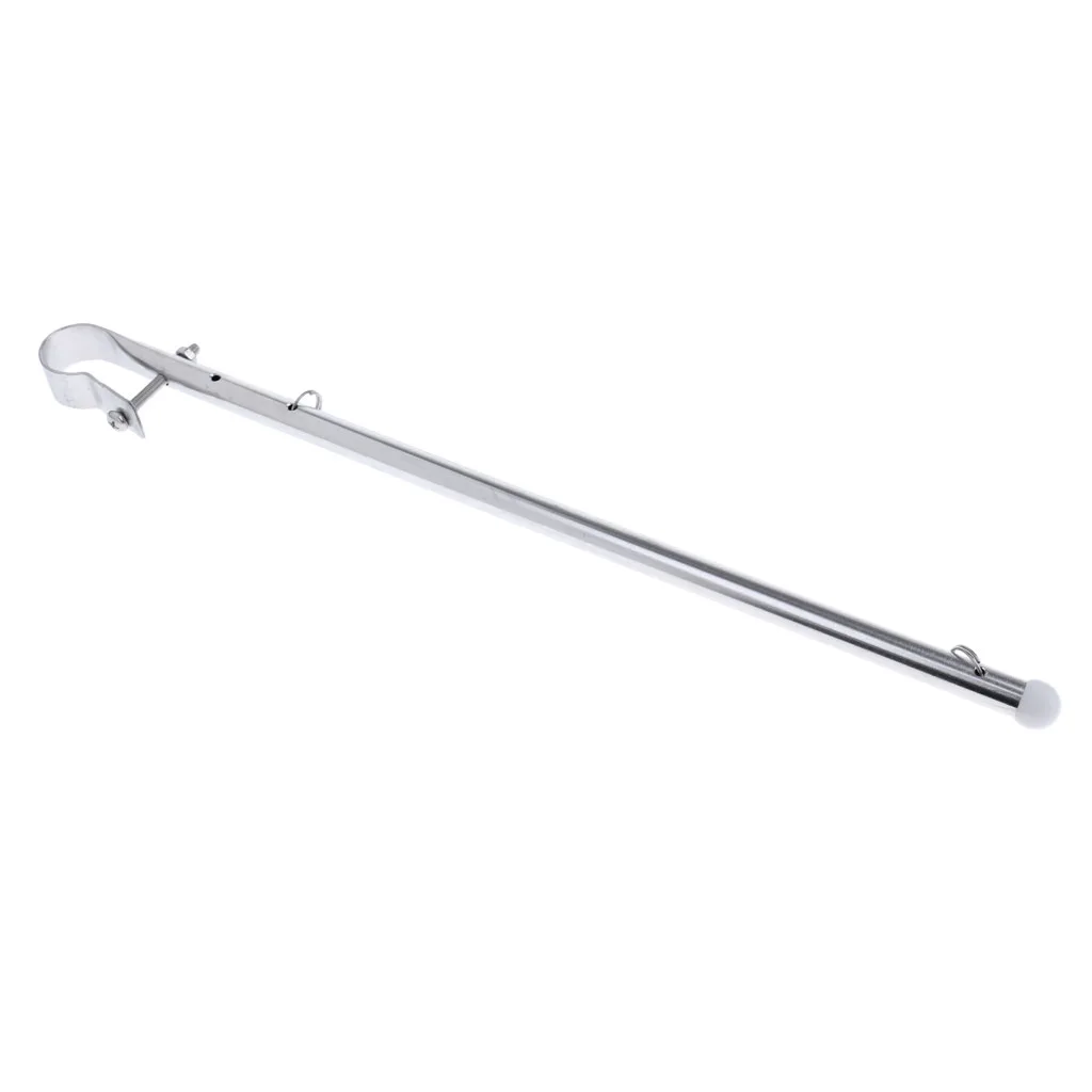 15 1/2 inch 40mm Polished Stainless Steel Flag Staff Pole for Marine Pontoon Boats Deck Mount