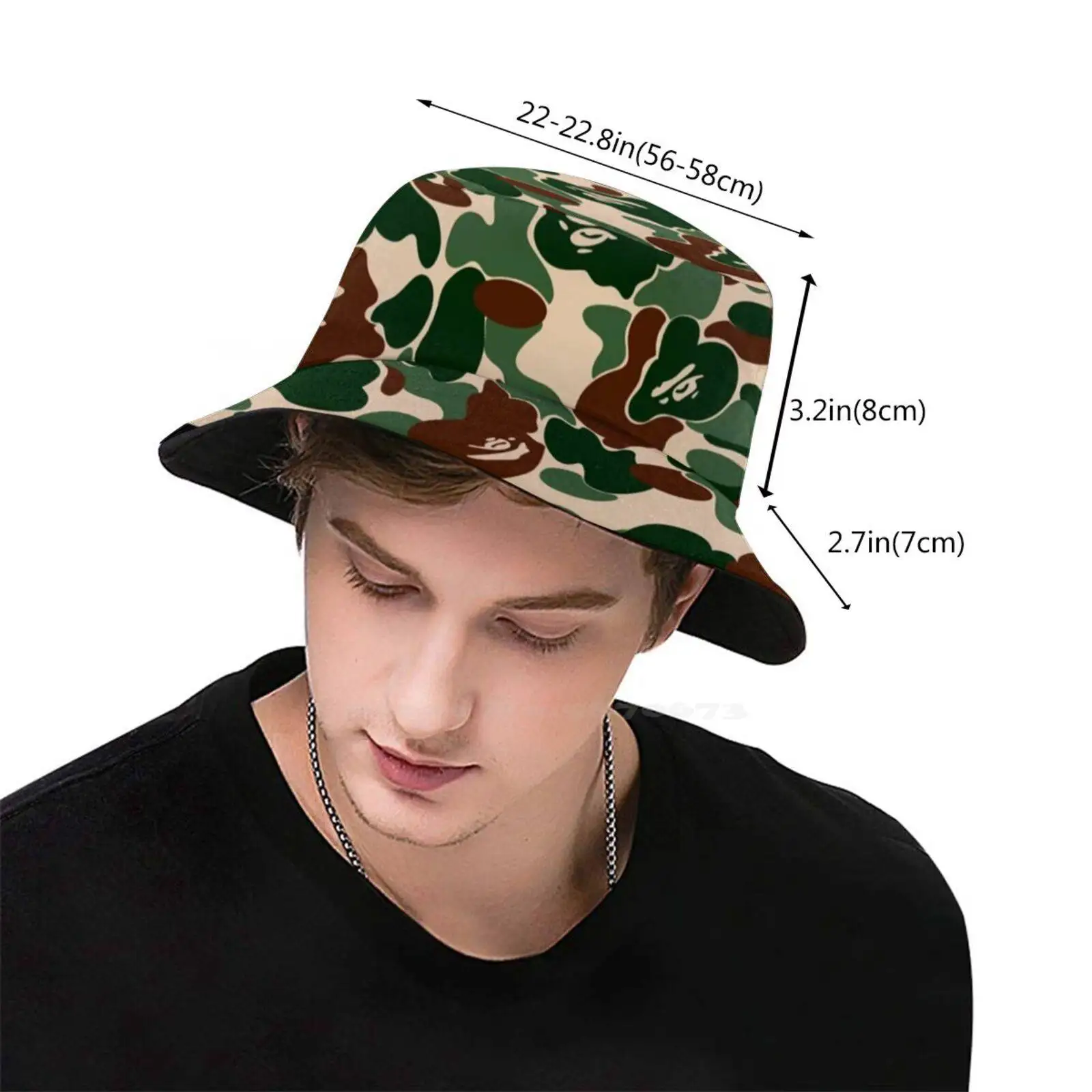 Bape Ape Camo Topi Bucket Panama Lipat 