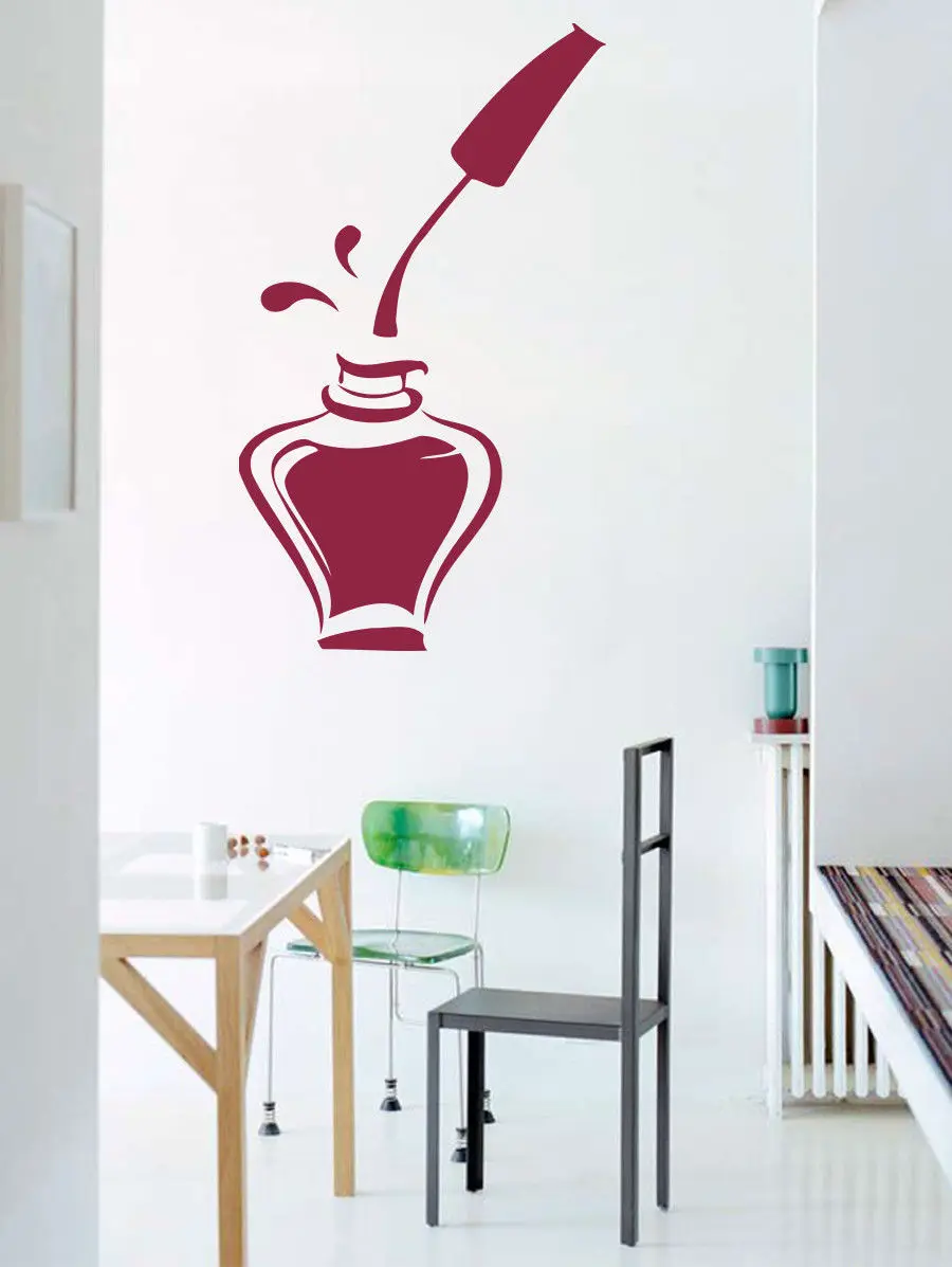 DCTAL Free Shipping sex girls lady Hair Salon Nail art wall stickers glass decals for pub shop home decor 22 colors choose