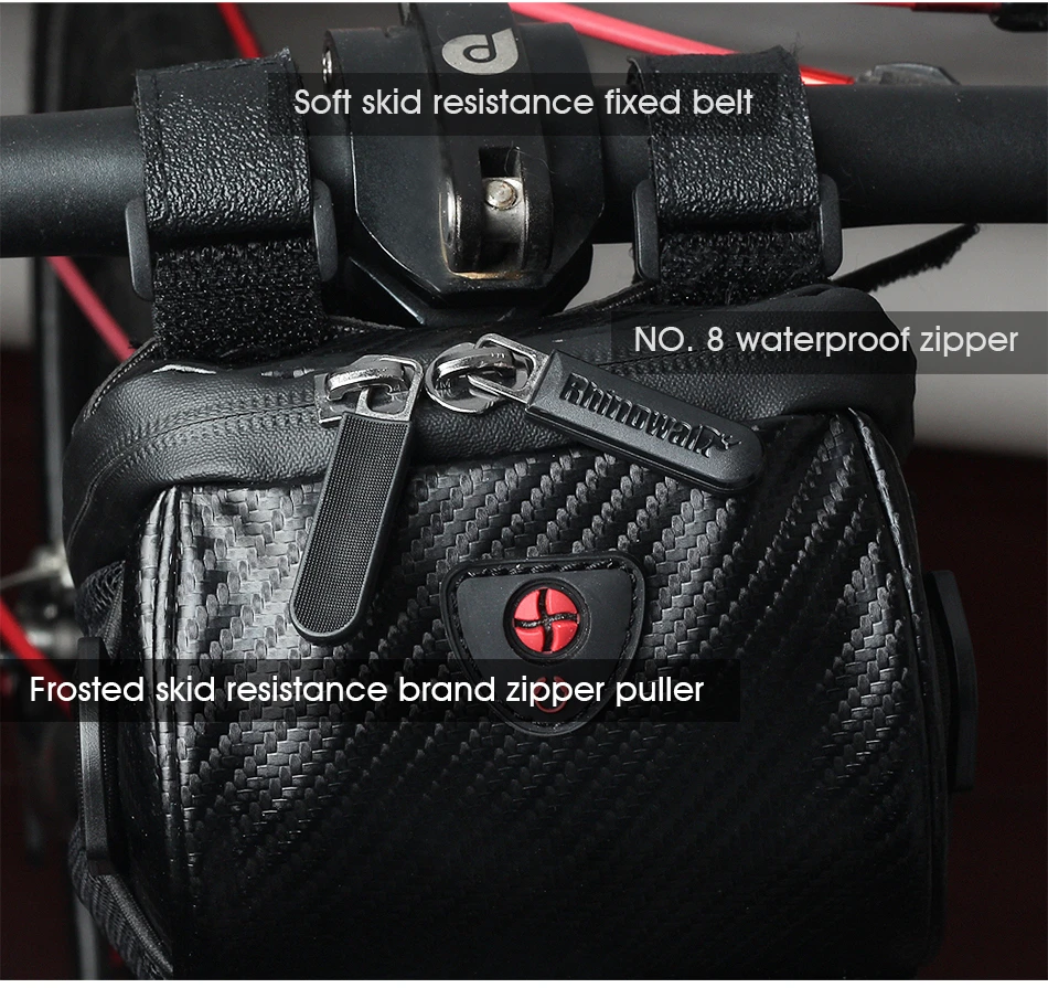 Best RHINOWALK Bicycle Handlebar Bag Electric Bike Front Rainproof Tube Pocket Shoulder Pack Multi Phone Holder with Rain Cover 22