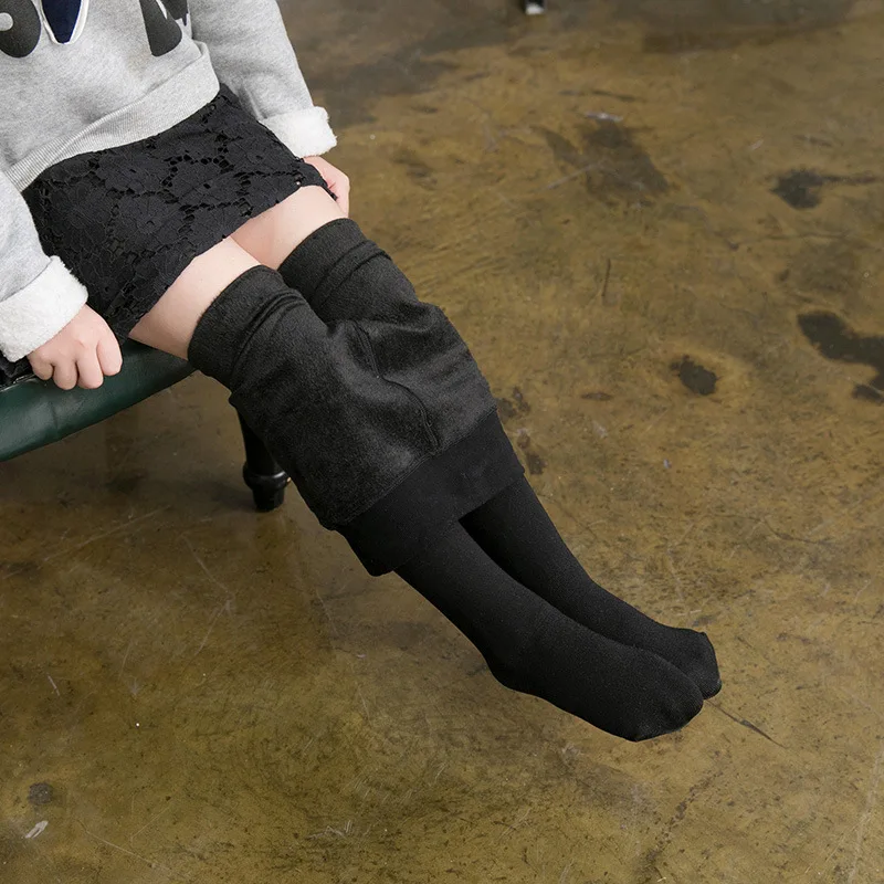 Girls Tights Winter Thick Skinny Hosiery Pantyhose Medias Elastic Waist Cotton Keep Warm Female Stockings