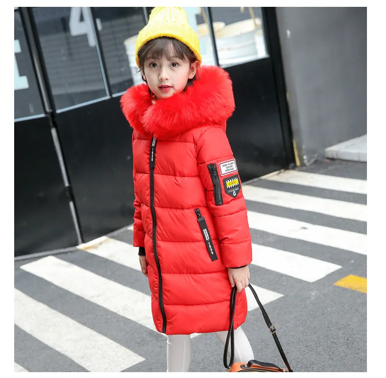 Зимний плотный теплый пуховик для девочек, новая длинная куртка в Корейском стиле, хлопковая одежда для учеников начальной школы, для детей возрастом от 4 до 15 лет