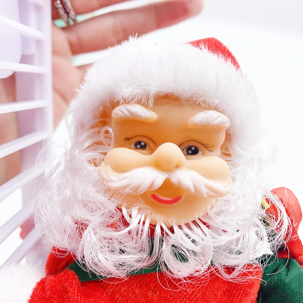 New Electric Santa Claus Climbing Ladder Christmas Music Figurine Party Decoration