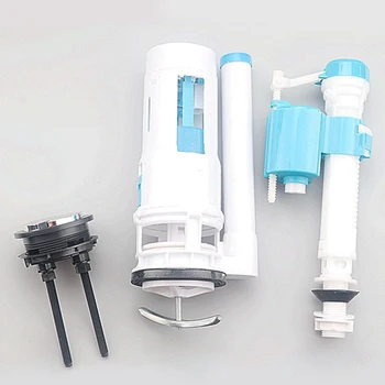 

Flush Set Home Fittings With Gasket Toilet Tank Retractable Hotel Inlet Outlet Double Button Plastic Repair Durable Drain