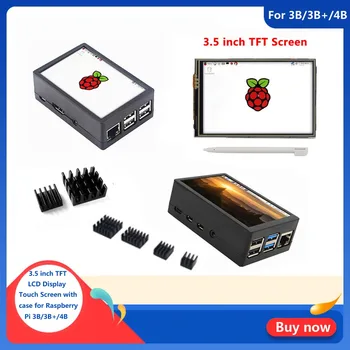 

New 3.5 inch TFT LCD Display Touch Screen + ABS Case + Heat sink For Raspberry Pi 4B 3B+ 3B
