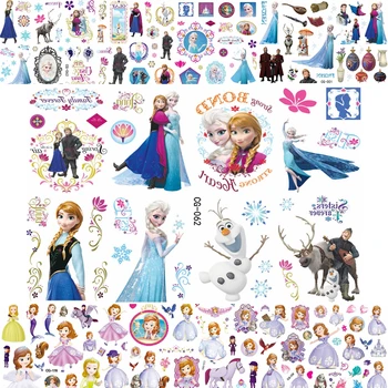

Cartoon Froze Ice Queen Temporary Tattoos For Girls Anna Elsa Princess Fake Tattoo Sticker 3D Kids Body Art Tatoo Christmas Gift