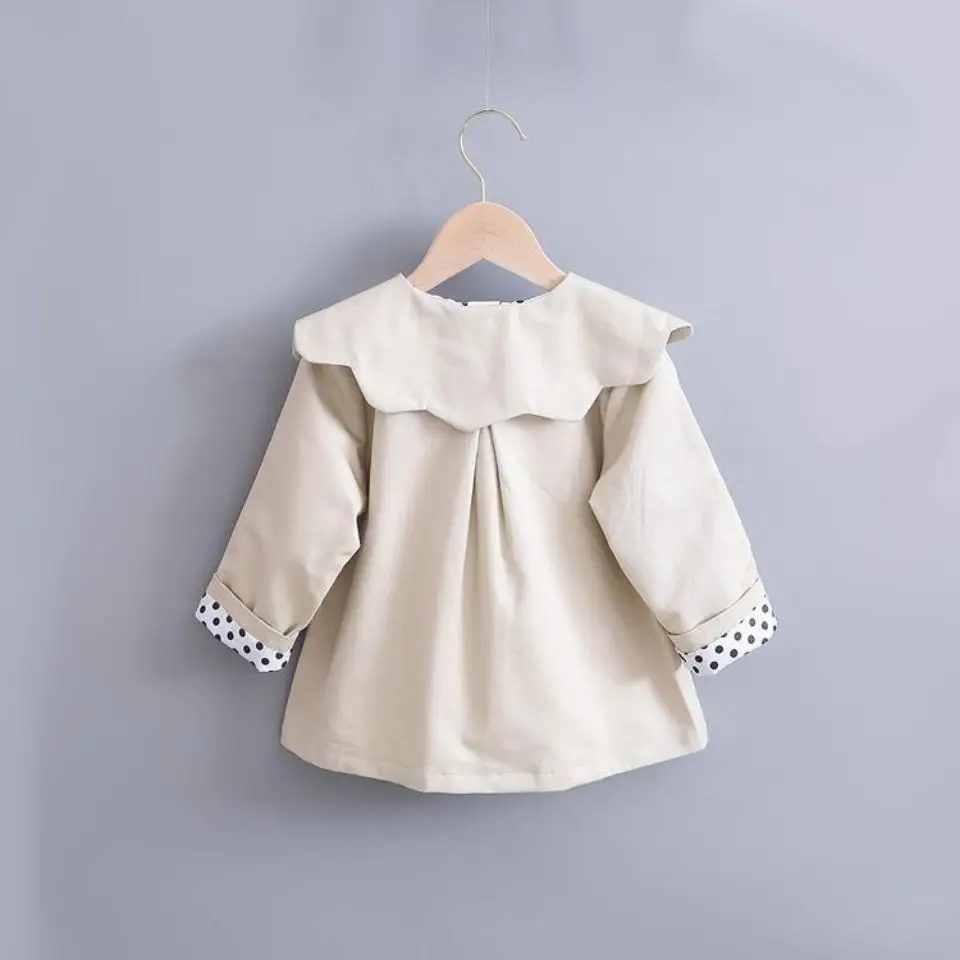 Pink/Khaki 2021 Girls Baby Trench Coats Petals Collar Girl Kids Cotton Jackets Children Tops Clothes cheap winter coats