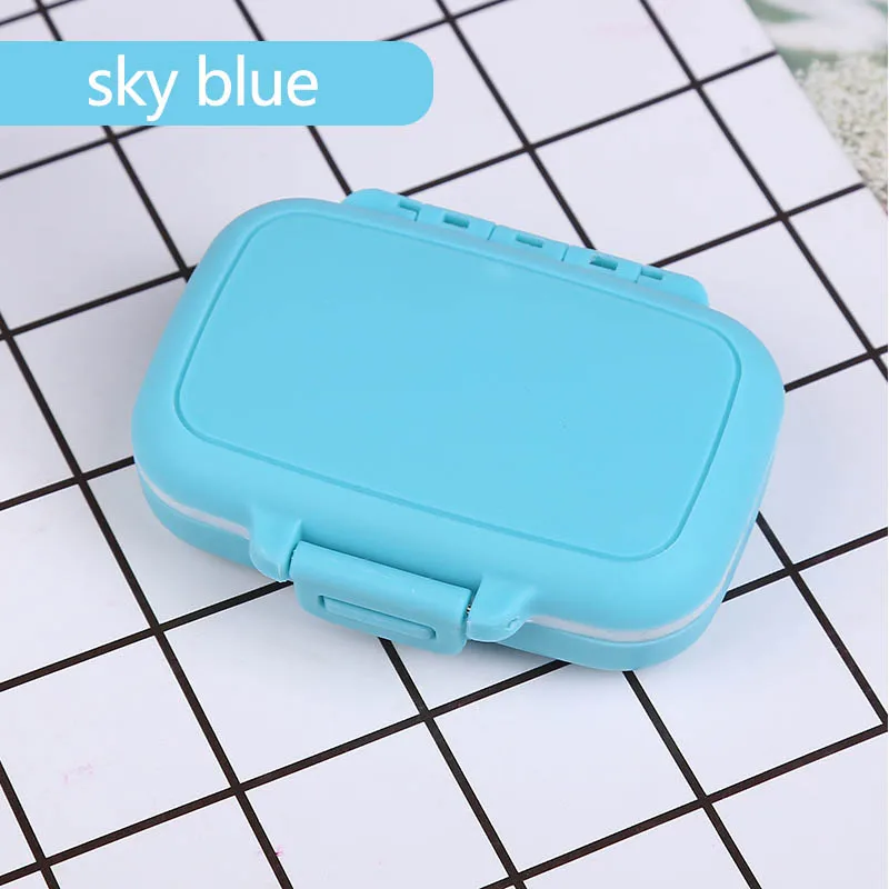 Sky blue Портативная портативная медицинская коробка, мини-посылка для путешествий, для лекарств, водонепроницаемый, влагостойкий, герметичный комплект, для использования в помещении, медицинский ящик - Цвет: Sky blue