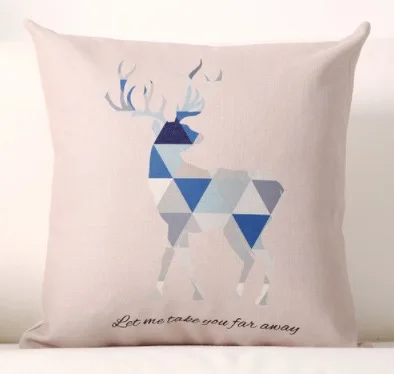 Красный Mountain Sunset Forest Deer Pillow Cases Gift Decor Cute Kid Throw Massager Decorative Vintage Pillows Cover Home Decoration - Цвет: Красный