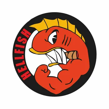 

13cm x 12.9cm For Hellfish Logo Vinyl Car Sticker Graffiti Decal Trunk Motorcycle Windshield Decoration