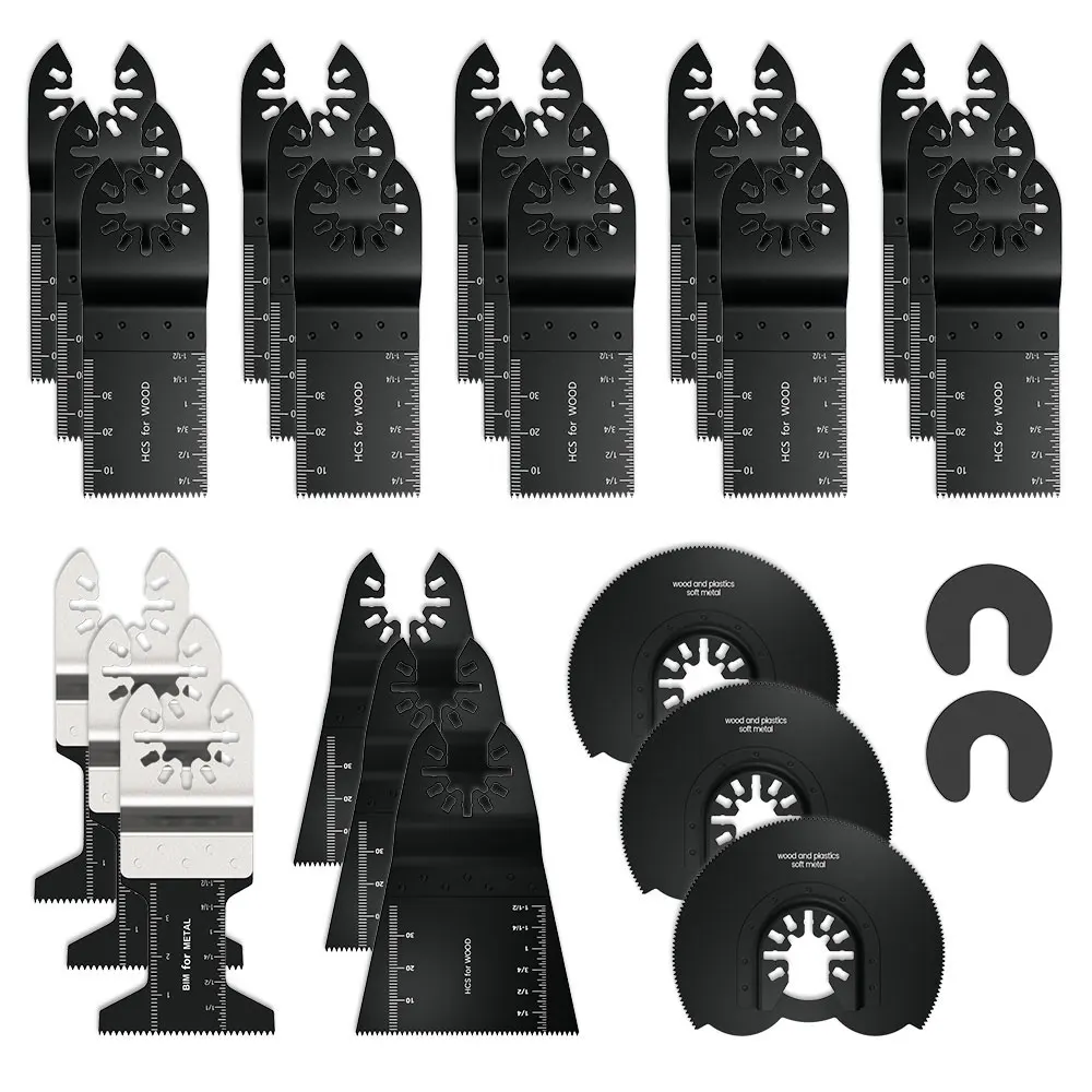 24 шт. пилы из высокоуглеродистой стали многофункциональные биметаллические прецизионные осциллирующие мультитулы для резки мультисервисные инструменты