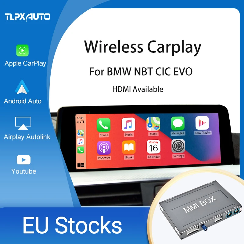 WIFI Wireless Apple Carplay Box Android Auto for BMW NBT System 1 2 3 4 ...