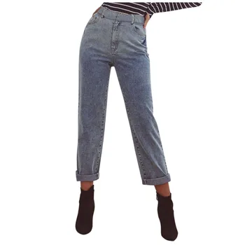 

Spring Autumn Casual Denim Pencil Pants Women Grinding White Elastic Skinny Stretch Jeans High Waist Jeans Plus Size