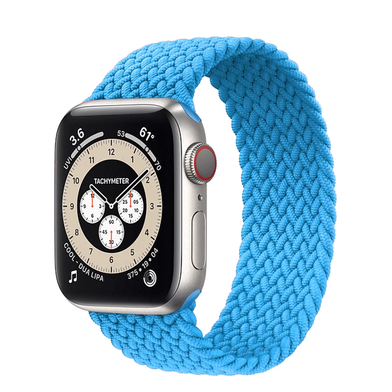 Correa trenzada Solo para Apple watch, correa elástica de tela de nailon de 44mm, 40mm, 38mm y 42mm, serie iWatch 6 3 4 5 se