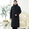 Black Winter Jacket 2022 New Top Quality 90% White Duck Down  Men Winter Coat  X-Long Over The Knee Thick Warm Men Jacket ► Photo 3/6