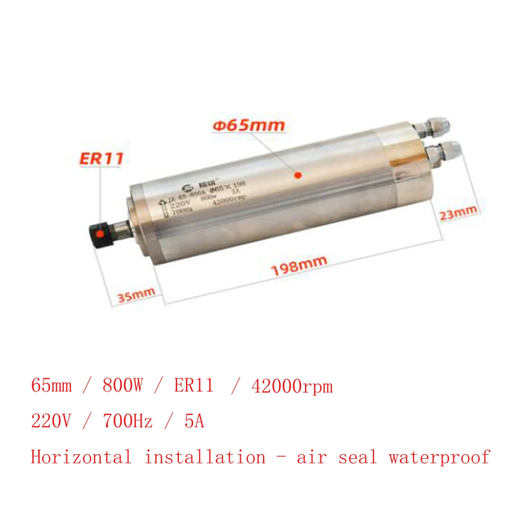 1 шт. 62 мм 65 мм 220 В 42000 об/мин 800 Вт шарикоподшипник мотор шпинделя 3A 5A с ER11 удлинитель резьба нож ЧПУ маршрутизатор машина - Цвет: 65mm