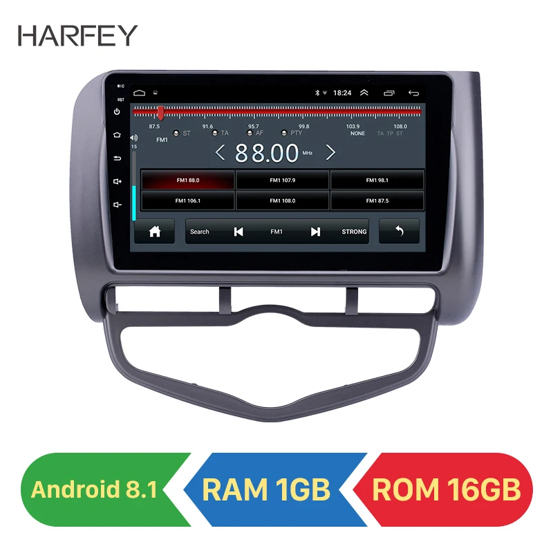 Harfey 2din Android 9. 0 9 &quotΦ для 8 1 Honda Jazz City Auto AC левый руль автомобиля Поддержка Carplay DVR