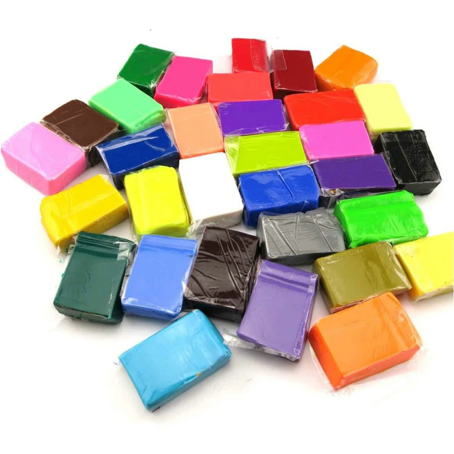 32 Colour Oven Bake Polymer Clay Block Set Modelling Moulding Sculpey
