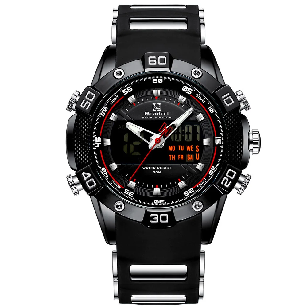 

Readeel New Top Luxury Brand Men Watch Quartz Male Clock Design Sport Watch LED Watches Clock Waterproof Wristwatch Reloj Hombre