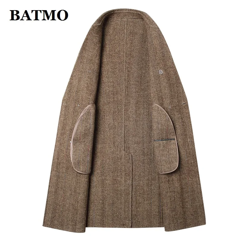 BATMO/Новое поступление, зимний высококачественный шерстяной Тренч для мужчин, мужские шерстяные повседневные куртки, большие размеры 5829