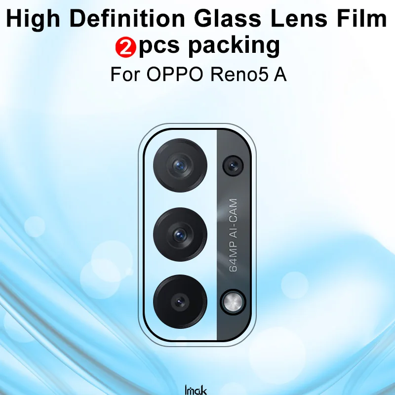 2 шт./лот для OPPO Reno5 A пленка объектива камеры IMAK прозрачная с высоким разрешением