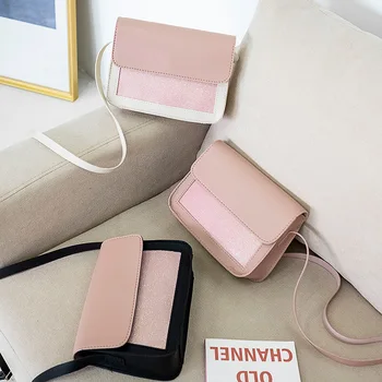 

2020 New Style Crossbody Bag Contrast Color Square Sling Shoulder Bag Fashion Small Fresh Women's Messager Bag