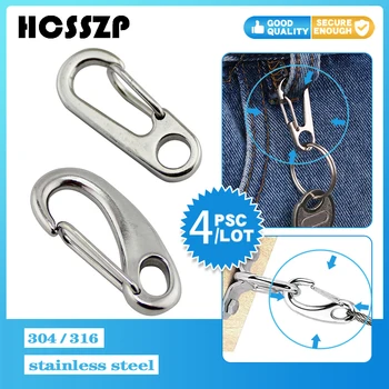 

Egg Shape Spring Keychain Hooks Stainless steel Mini Quick Link Carabiner Snap Spring Clip Eye Shackle Pet Hook 35mm/40mm/50mm