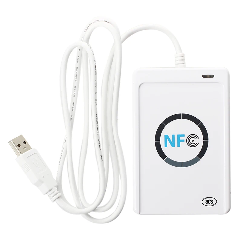 

Card Reader and Writer, NFC ACR122U RFID Smart Reader and Writer Contactless / USB + SDK + IC IC Card White