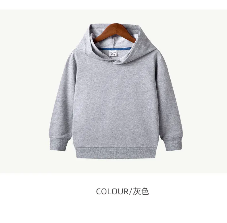 100% Cotton Boys Sweatshirts 2025 Spring Fall New Solid Color Girls Hooded Sweatshirt Children Blank Tops Name Custom Hoodies