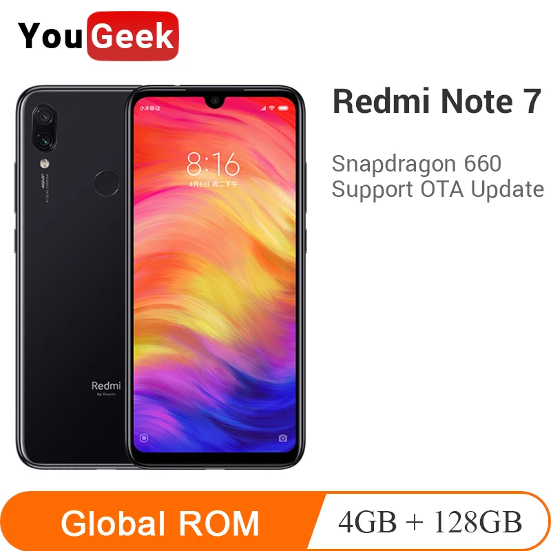 

Global ROM Xiaomi Redmi Note 7 4GB RAM 128GB ROM Mobile Phone Snapdragon 660 Octa Core 48MP Dual Camera 4000mAh 6.3" Full Screen