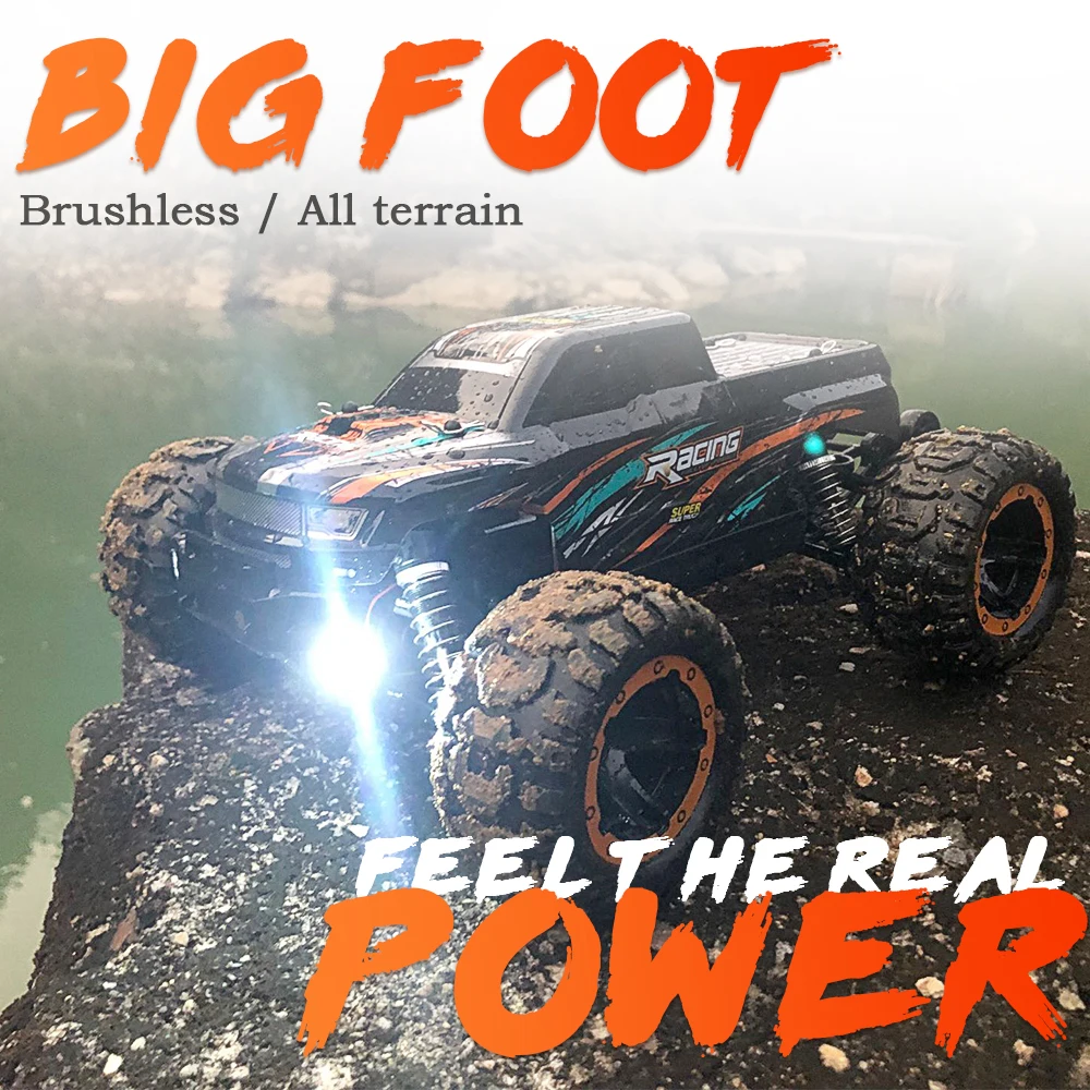 rc race tracks near me Linxtech 16889 1/16 4WD 45km/h Racing RC Car Brushless Motor Big Foot Off-Road RC Toy All Terrain for Kids VS Wltoys 12428 rock crawler rc car