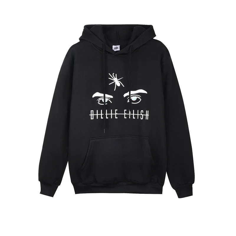 Kaguster, новинка, Billie Eilish, модная, kpop, с принтом, Женская толстовка, черная, толстовка, женская, повседневная, негабаритная, уличная одежда, толстовки - Цвет: Black