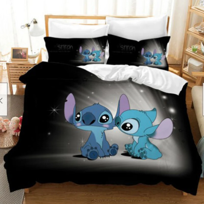 Bedspread Bedding-Set Stitch Queen Single Disney Bedroom Kids Childrens Cartoon Boys