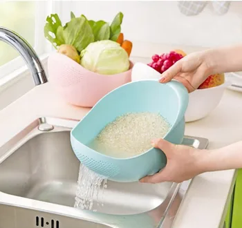 

Korean version of creative home, colorful thick kitchen pan, rice drainer, plastic drain basket kitchen gadgets kitchen gadget