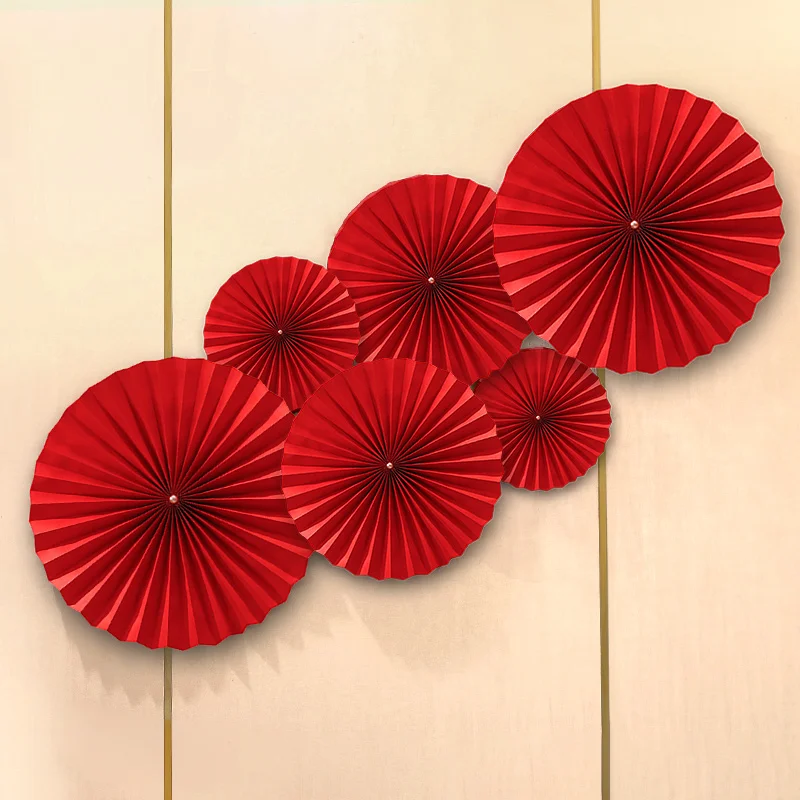 

Creative romantic Chinese style paper fan flowers men and women bedroom living room wedding supplies