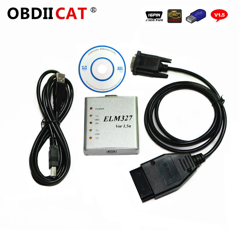5 шт./лот ELM327 USB Металл V1.5a ELM 327 CAN-BUS интерфейс сканер кода DHL Бесплатная OBD2 Авто