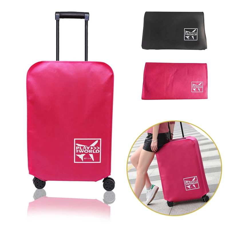 Travel Waterproof Dust-Proof Suitcase Protective Accessories Anti-scratch Dust-Proof Non-woven Fabric Luggage Cover Black